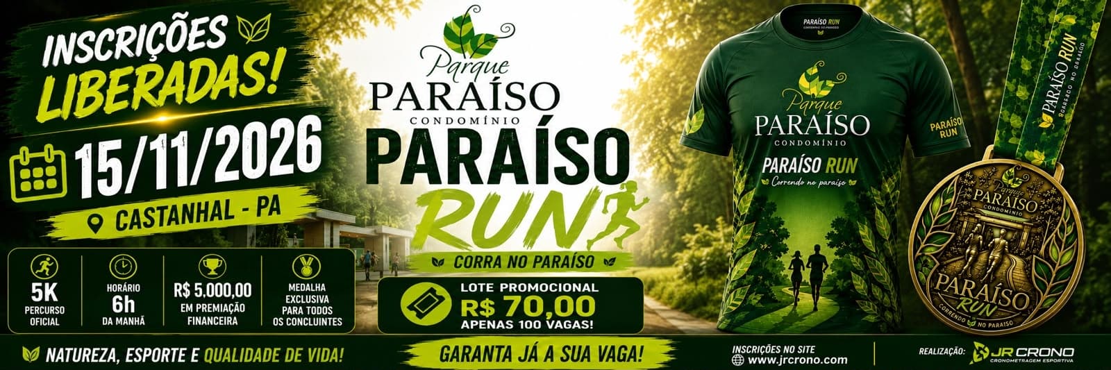 Imagem de divulgação: Paraíso Run - Corra no Paraíso -castanhal-pa