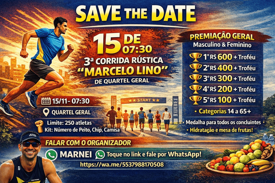 Imagem de divulgação: 3ª Corrida Rústica Marcelo Lino