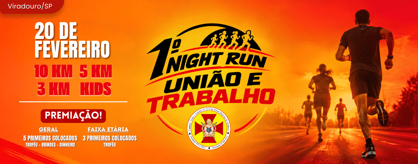 Imagem de divulgação: 1ª Night Run União e Trabalho