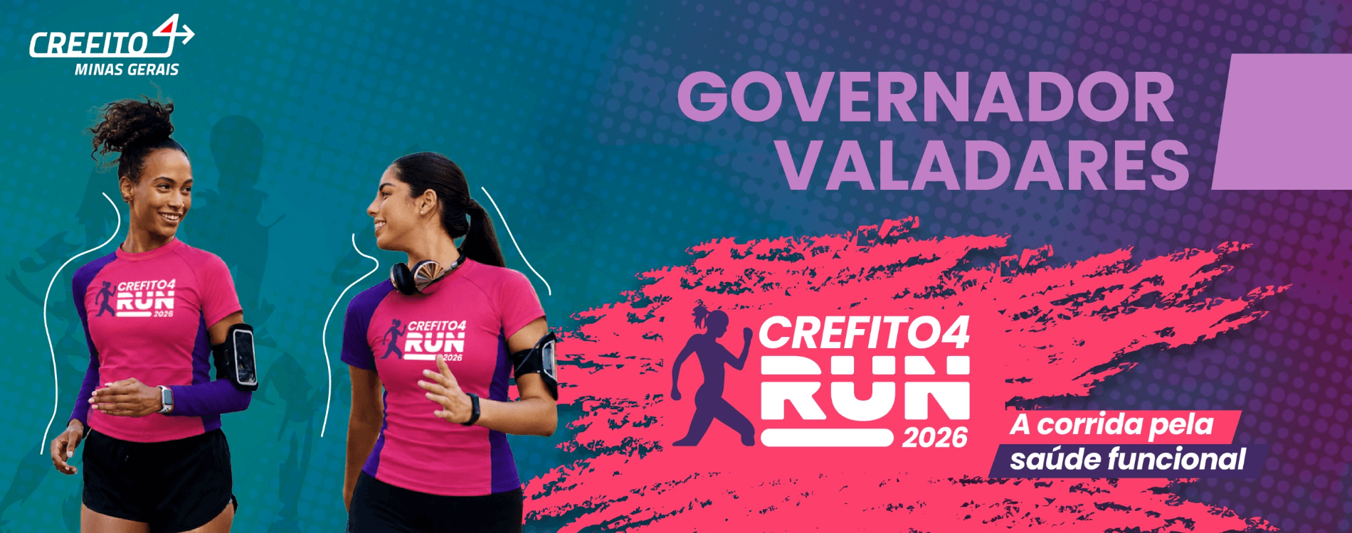 Imagem de divulgação: Crefito - 4 Run 2026 - Governador Valadares