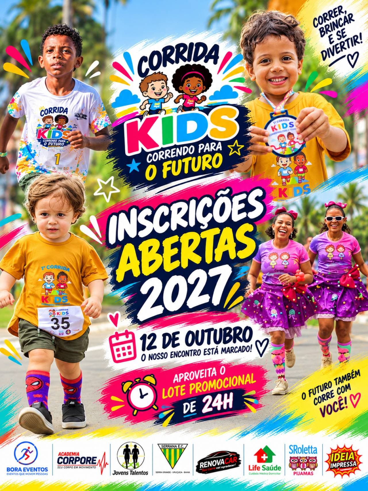Imagem de divulgação: Terceira edição corrida Kids correndo para o futuro