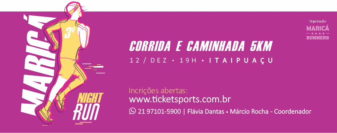Imagem de divulgação: 3ª Corrida e Caminhada Maricá Night Run 2026