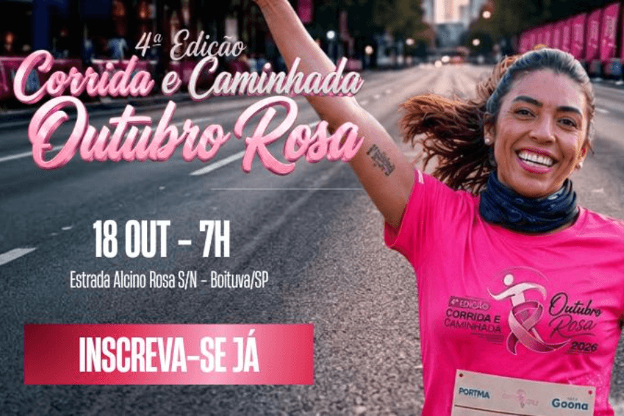 Imagem de divulgação: 4ª Corrida e Caminhada Outubro Rosa