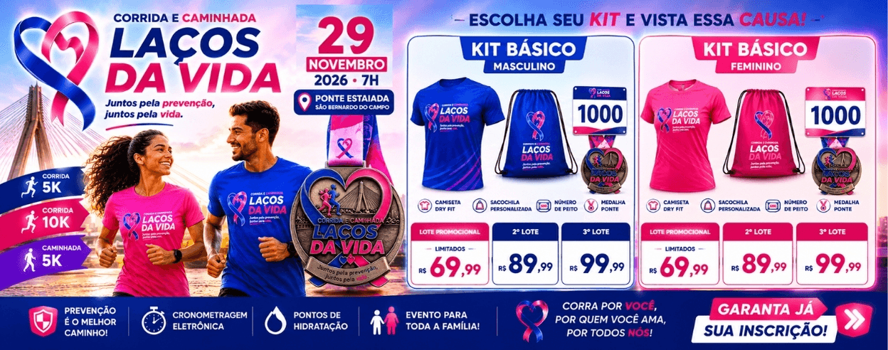 Imagem de divulgação: Corrida e Caminhada Laços da Vida