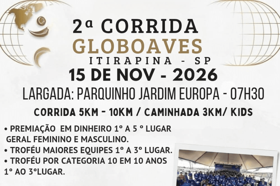 Imagem de divulgação: 2ª Corrida Globoaves