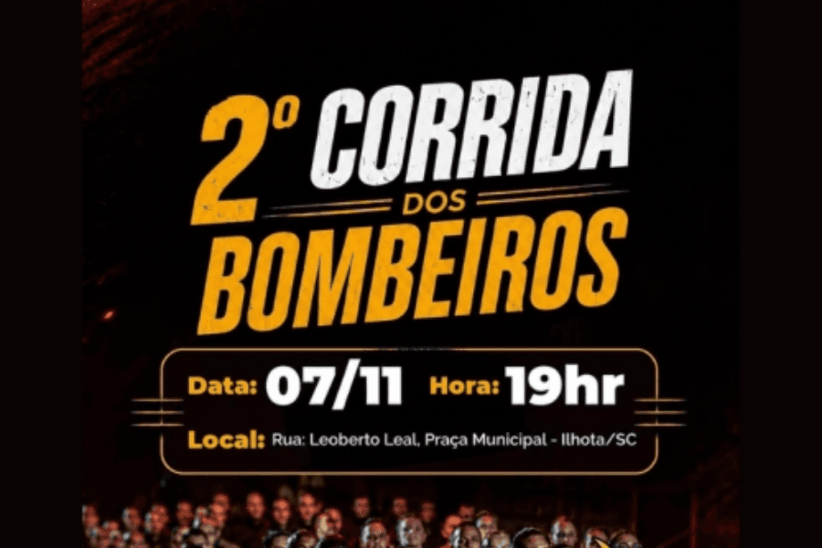 Imagem de divulgação: 2ª Corrida Bombeiros Voluntários de Ilhota