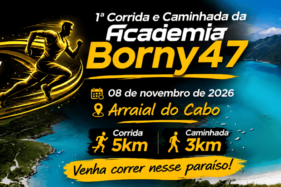 Imagem de divulgação: 1ª Corrida e Caminhada da Academia Borny47