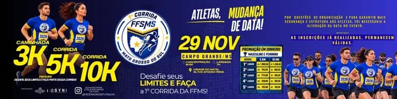 Imagem de divulgação: Corrida e Caminhada Ffsms 2026 - Nova Data