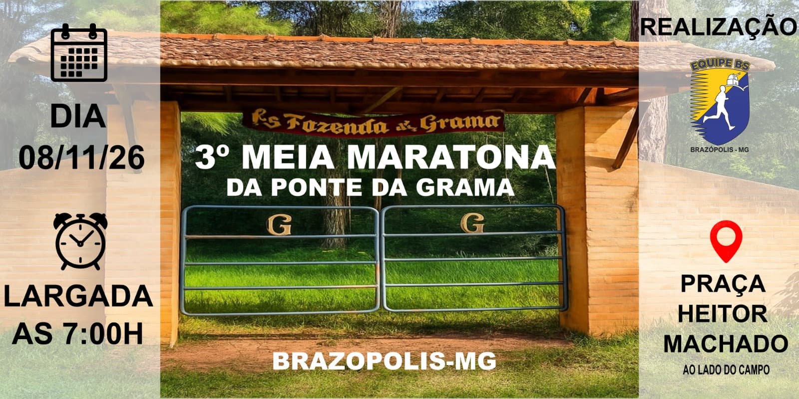 Imagem de divulgação: Meia Maratona da Ponte da Grama 2026