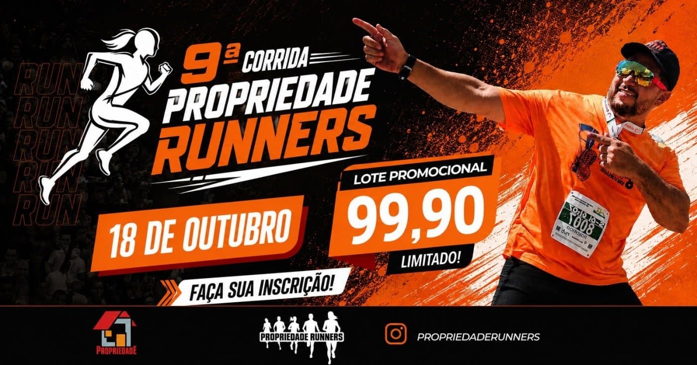 Imagem de divulgação: Corrida do 9º Aniversário da Propriedade Runners