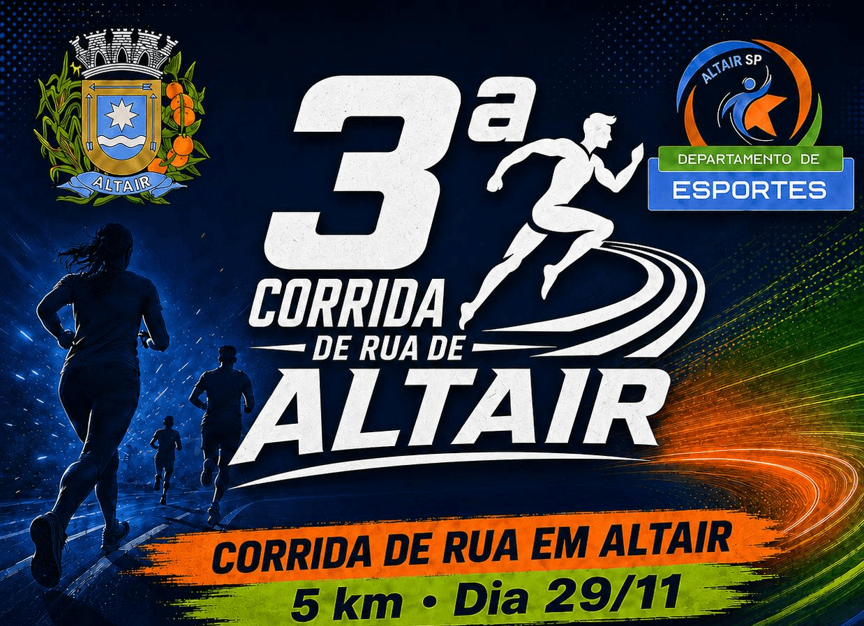 Imagem de divulgação: 3ª Corrida de Rua em Altair Sp
