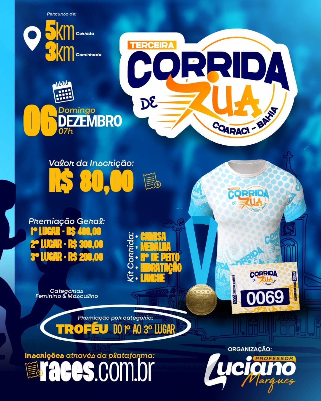 Imagem de divulgação: Terceira Corrida de Rua Coaraci