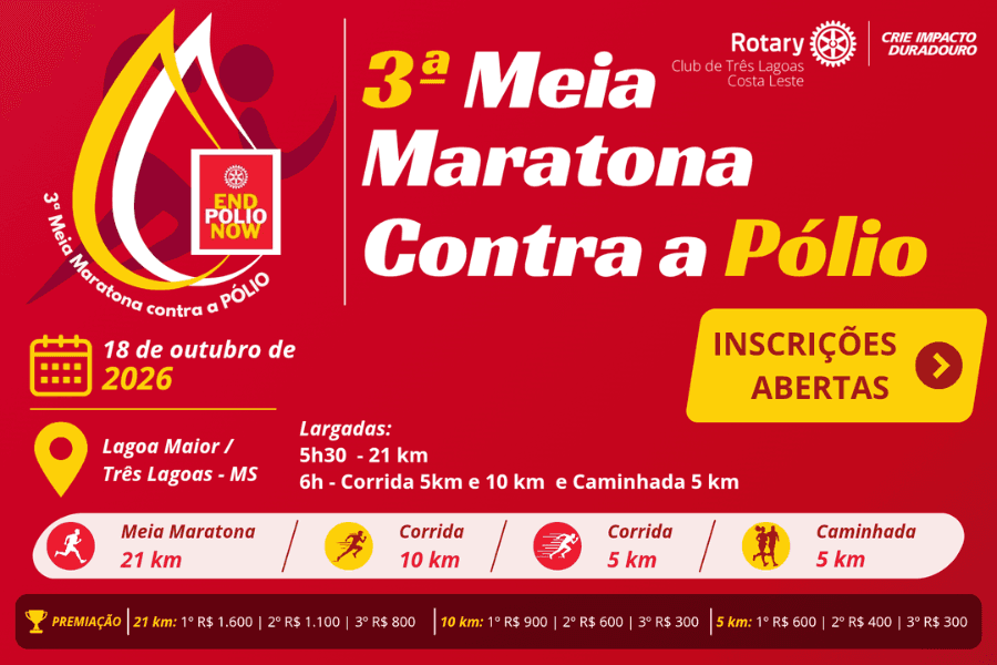 Imagem de divulgação: 3ª Meia Maratona contra a Pólio