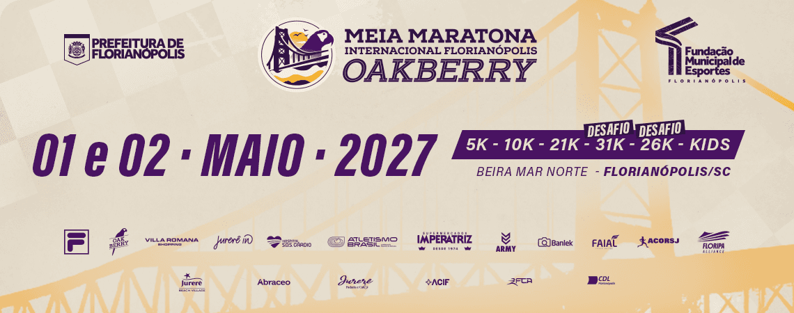 Imagem de divulgação: Meia Maratona Internacional de Florianópolis Oakberry