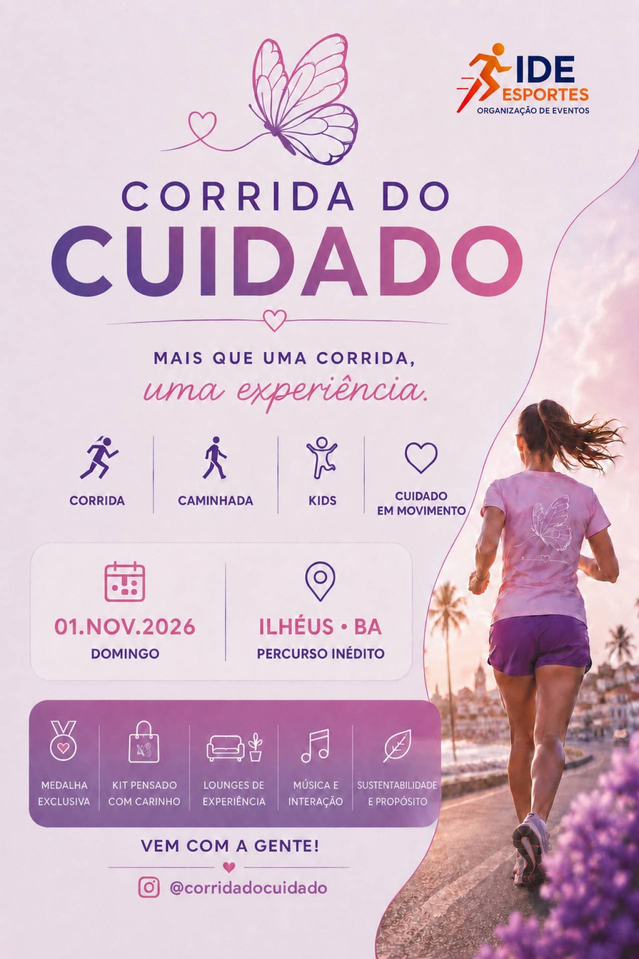 Imagem de divulgação: Corrida do Cuidado - Ilhéus-BA 2026
