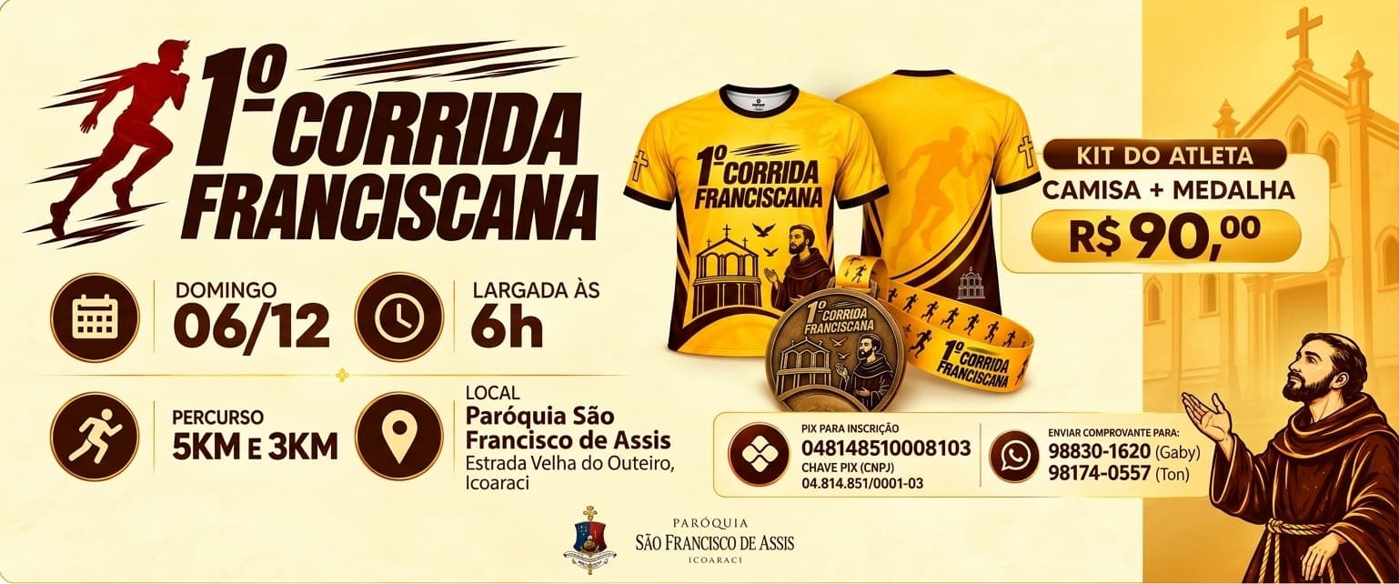 Imagem de divulgação: 1ª Corrida Franciscana - 2026