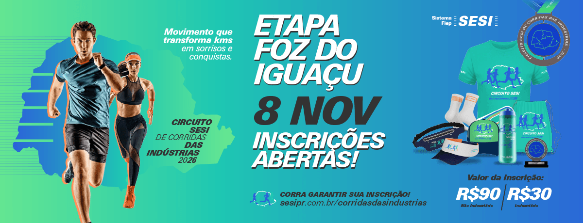 Imagem de divulgação: Circuito Sesi de Corridas das Indústrias - Etapa Foz do Iguaçu
