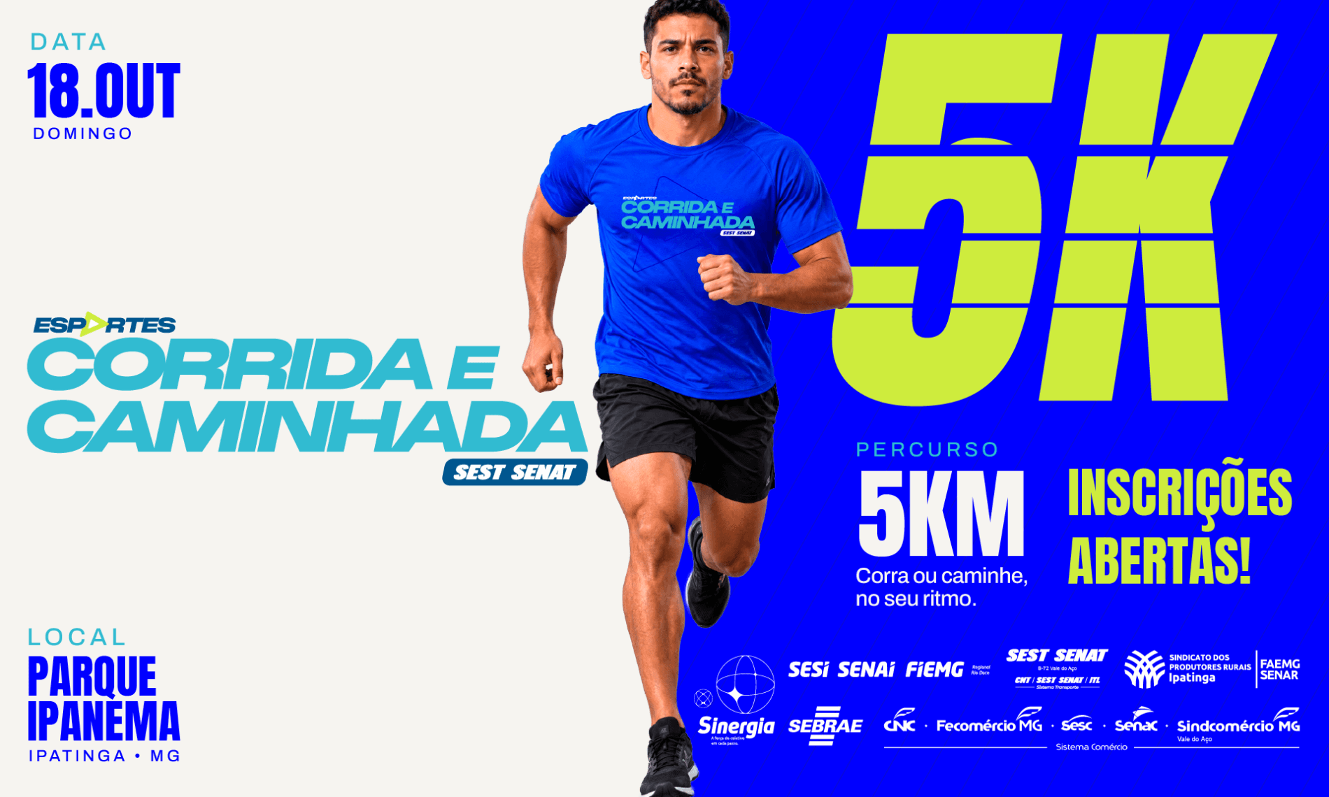 Imagem de divulgação: Corrida e Caminhada SEST SENAT - Ipatinga