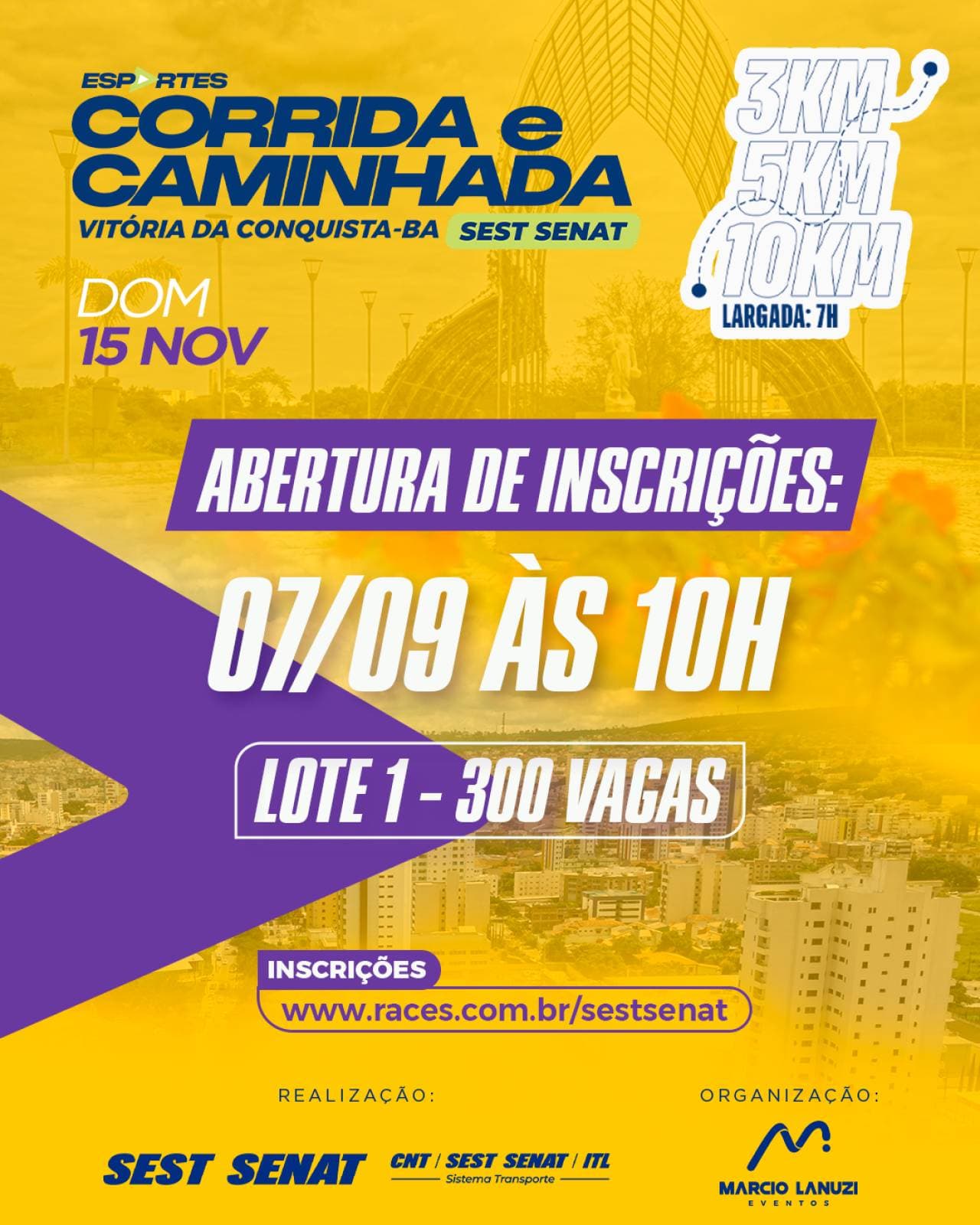 Imagem de divulgação: Corrida SEST SENAT 2026 - Unidade Vitória da Conquista