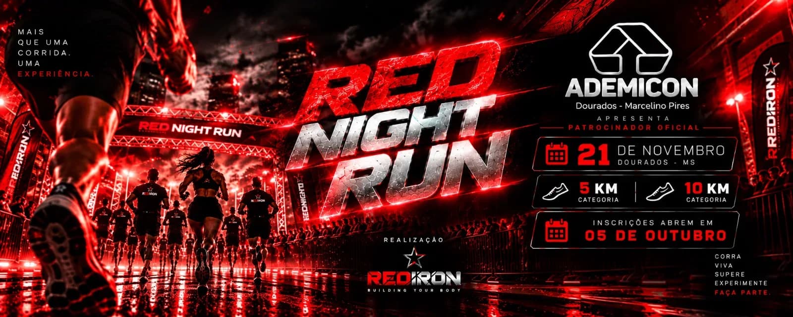 Imagem de divulgação: 1ª Red Night Run - Ademicon