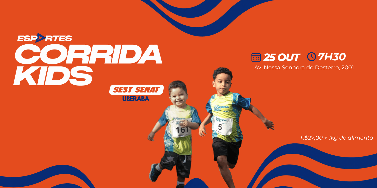 Imagem de divulgação: 3ª Corrida Kids Sest Senat