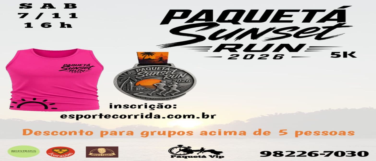 Imagem de divulgação: Corrida e Caminhada Paquetá Sunset Run 2026