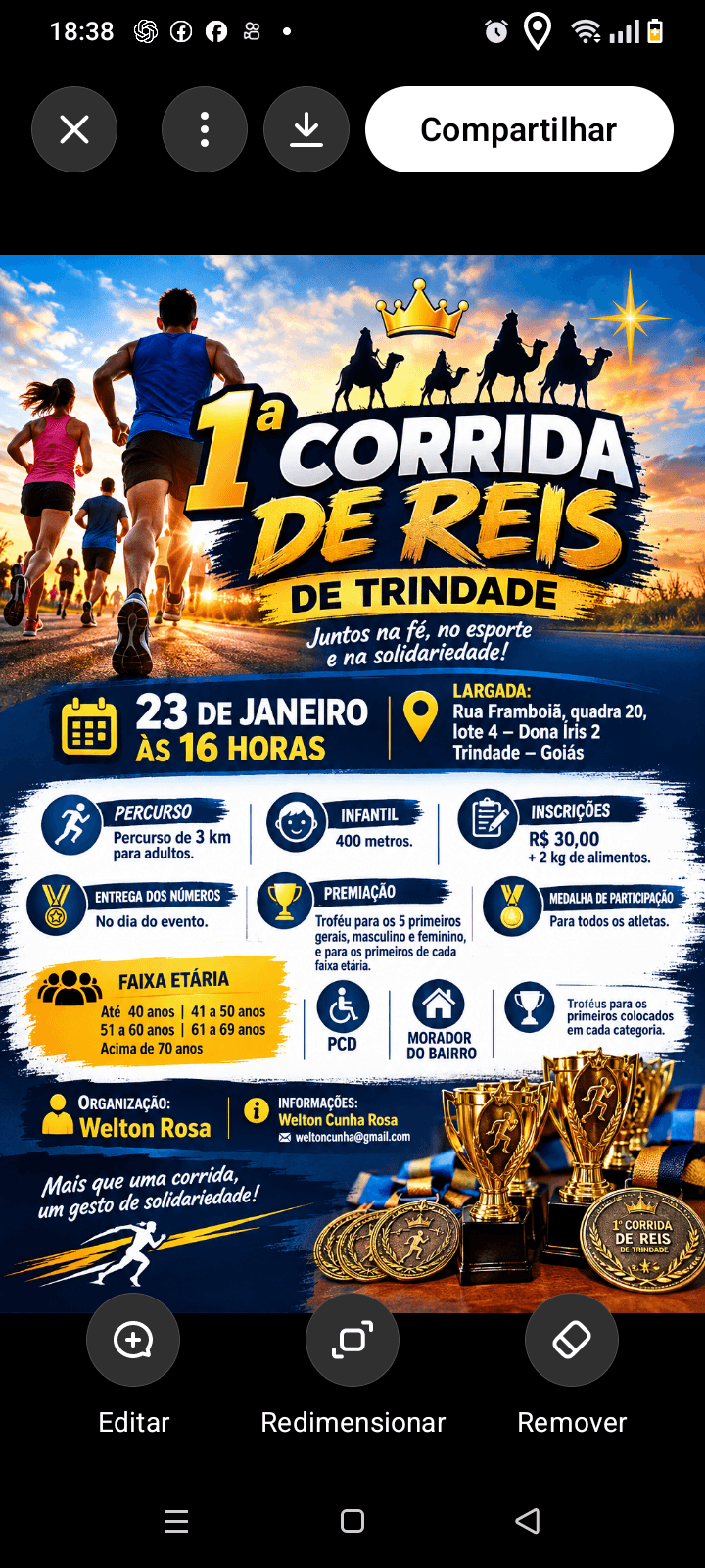 Imagem de divulgação: Corrida reis trindade