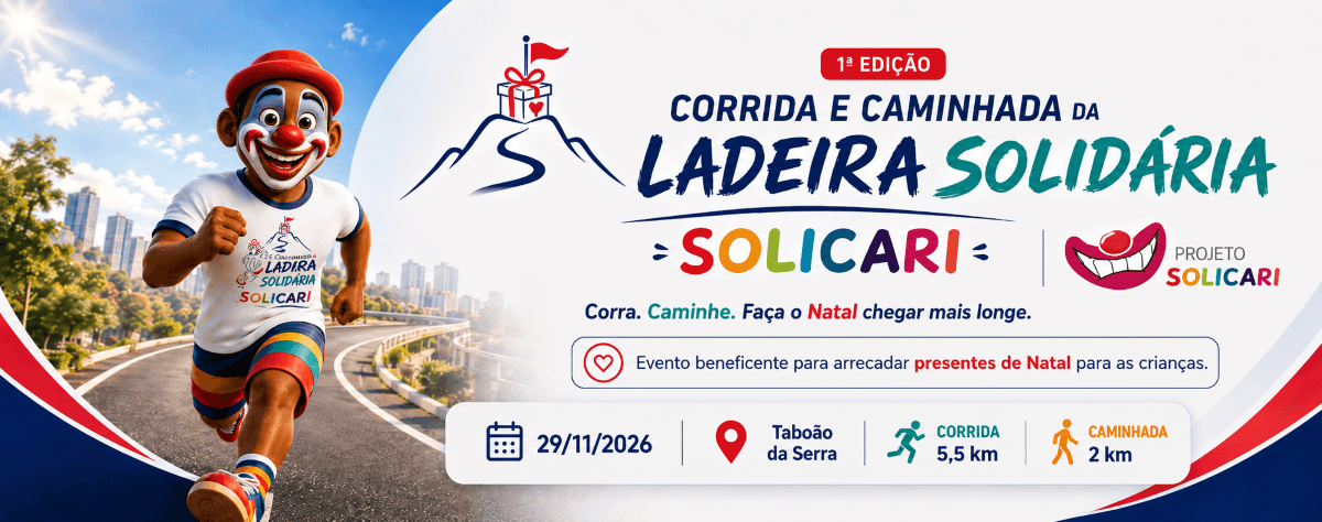 Imagem de divulgação: 1ª Corrida e Caminhada da Ladeira Solidária - Solicari