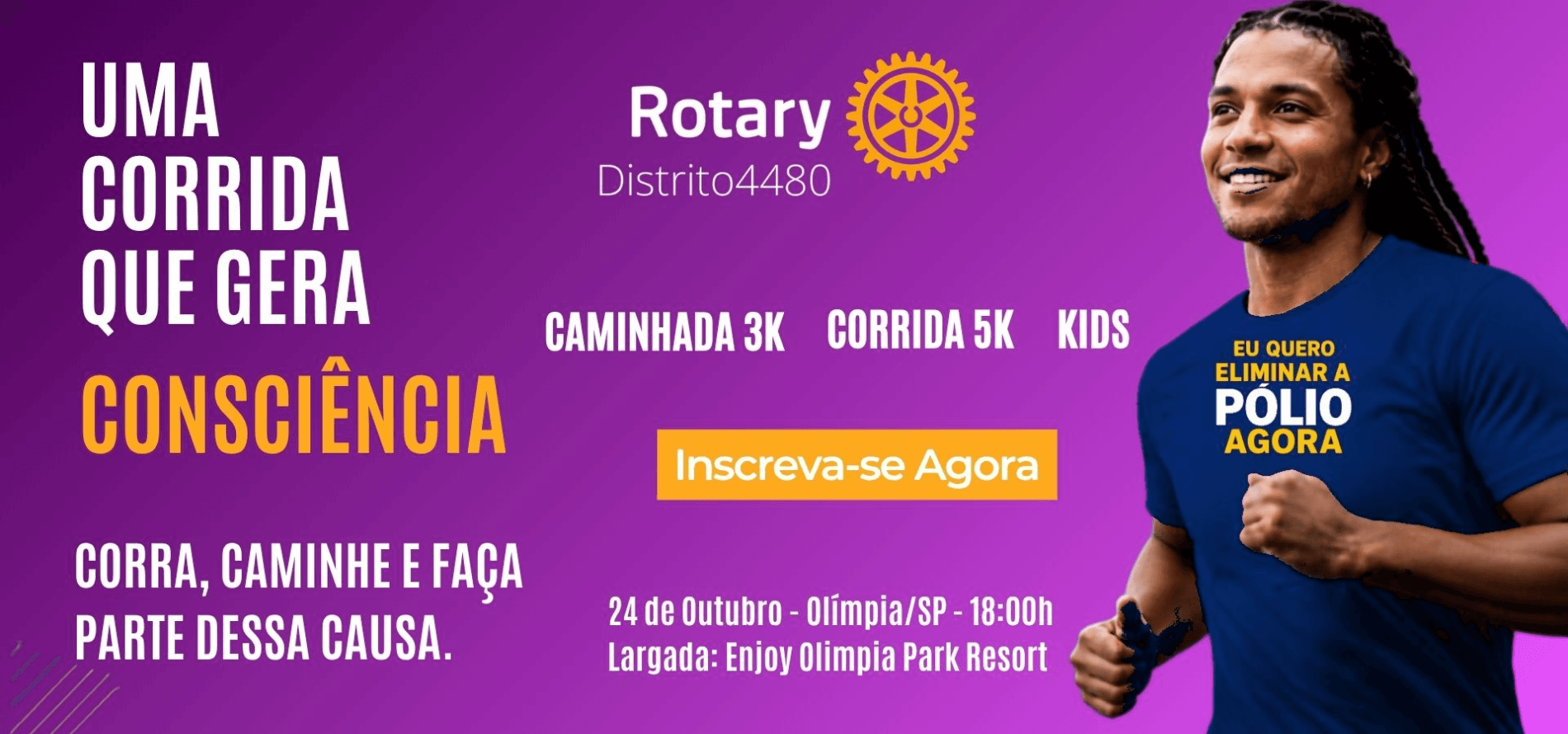 Imagem de divulgação: Corrida Contra a Pólio no Mundo