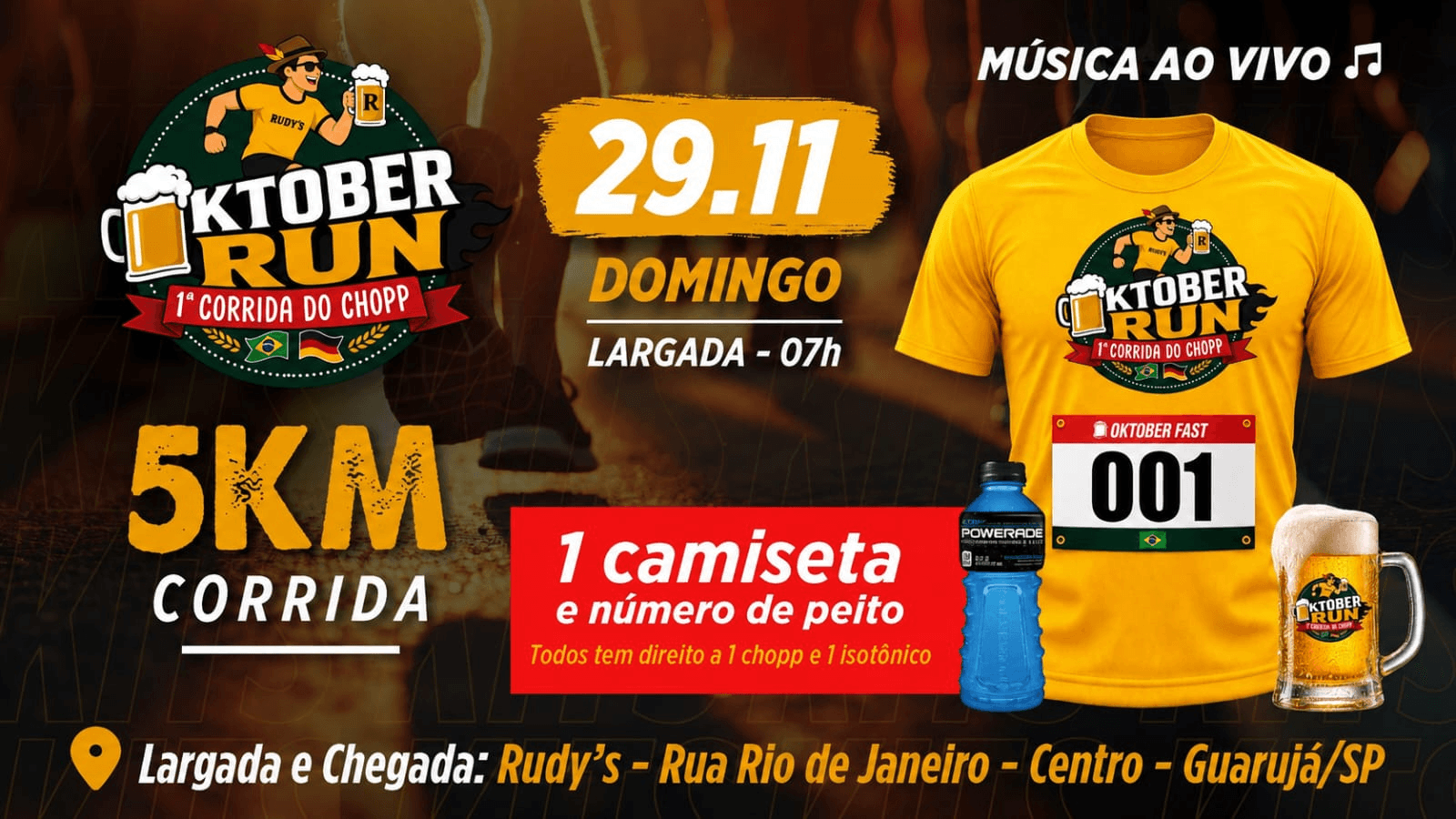 Imagem de divulgação: I Corrida do Chopp Oktober Run Guarujá 5k