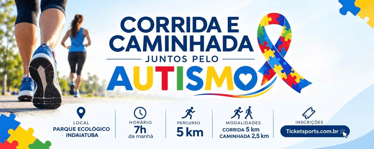 Imagem de divulgação: Corrida Juntos Pelo Autismo