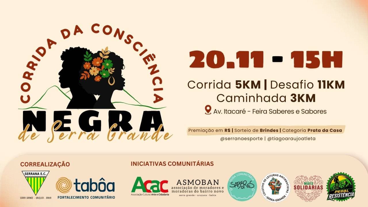 Imagem de divulgação: Corrida da Consciência Negra de Serra Grande