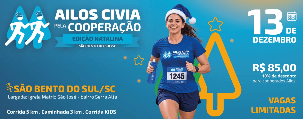 Imagem de divulgação: Corrida Ailos Civia Pela Cooperação - Edição São Bento do Sul