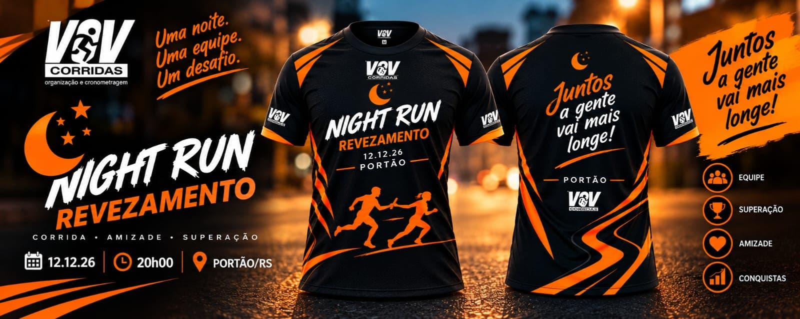 Imagem de divulgação: VIII Portao Night Run - Revezamento Somente Duplas