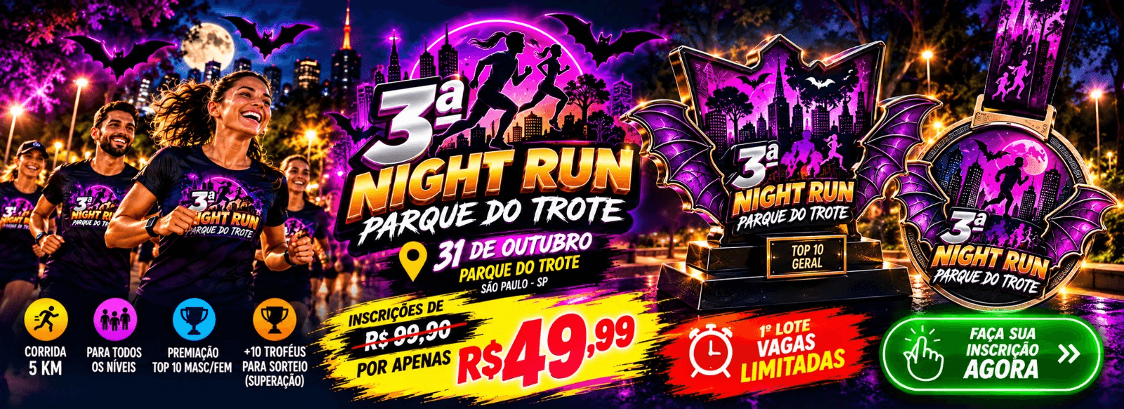 Imagem de divulgação: 3ª Night Run Parque do Trote