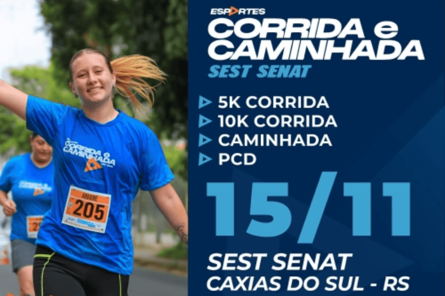 Imagem de divulgação: Corrida e Caminhada SEST SENAT - Caxias do Sul